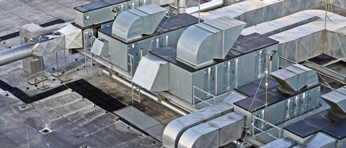 HVAC Systems on a Large Rooftop